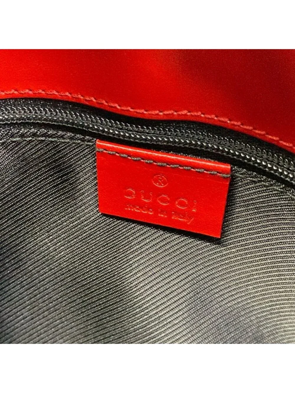 Gucci Shoulder Bag Jackie Red Beige Dark Brown Leather - Picture 9 of 15